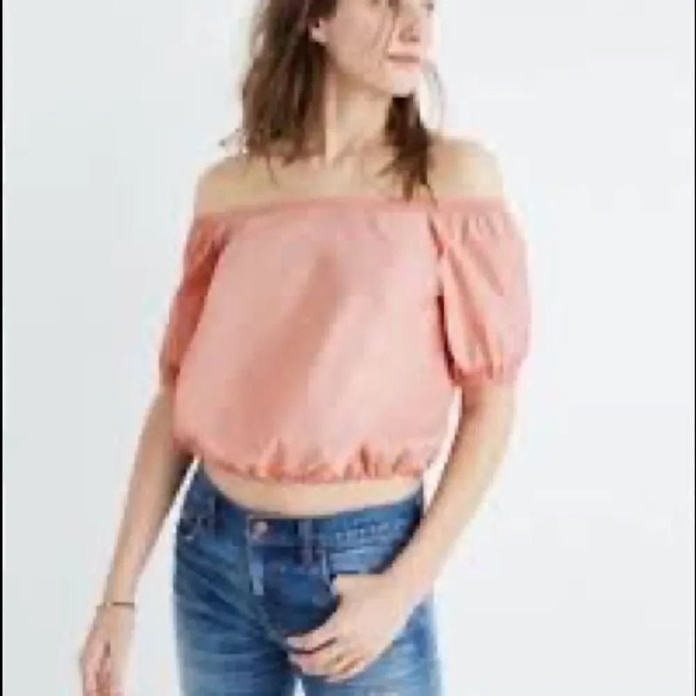 ✨Madewell Off-the-Shoulder Bubble Top in Weathered Pink